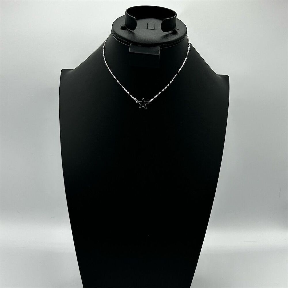 Avon Silver Tone Star Necklace Chain Choker